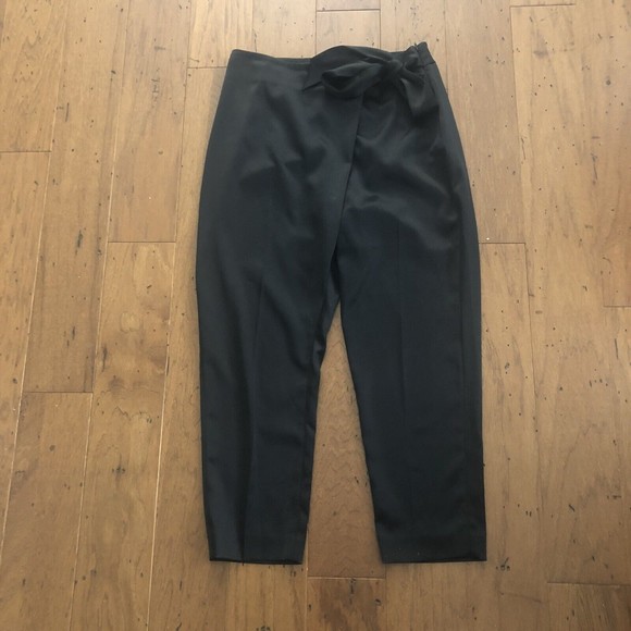 WHITE HOUSE BLACK MARKET Bow-Belt Satin Tapered Ankle Pants Size 8 - Picture 4 of 10